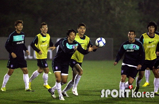 미니게임으로 몸 푸는 축구대표팀!