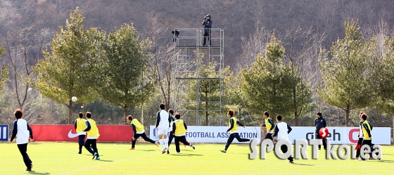 훈련을 갖는 축구대표팀!!