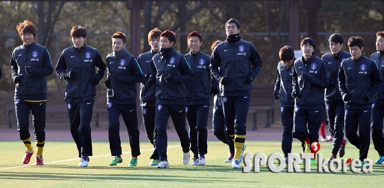 올림픽을 향한 축구대표팀 새해 첫 훈련