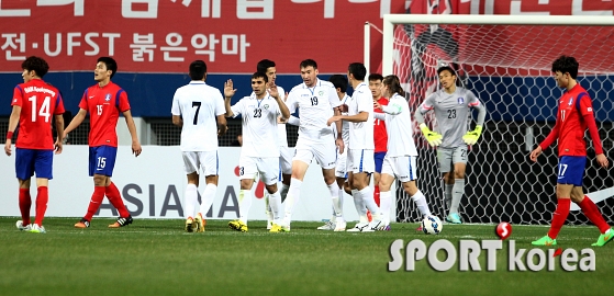 한국 `우즈베키스탄에 동점골 허용`