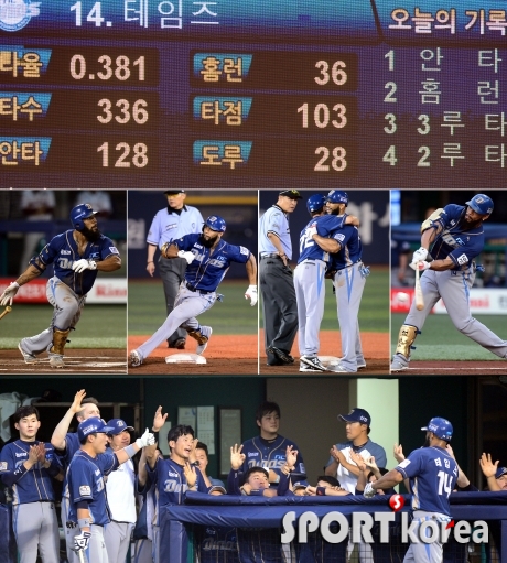 테임즈 `KBO 최초 한시즌 사이클링히트 2회`