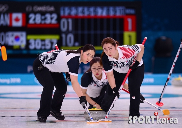 [평창동계올림픽]  `한국 여자컬링 1위 캐나다 제압, 예선 첫 경기 승리`