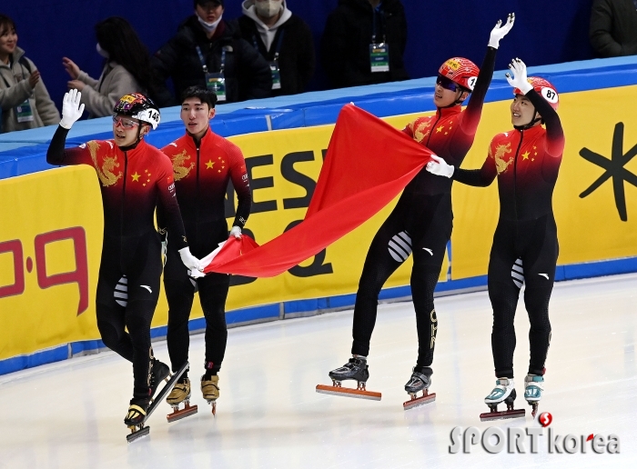 중국, 남자계주 5000m 금메달!