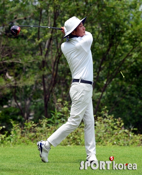 축구인 골프대회에 참석한 정몽규 축구협회 회장